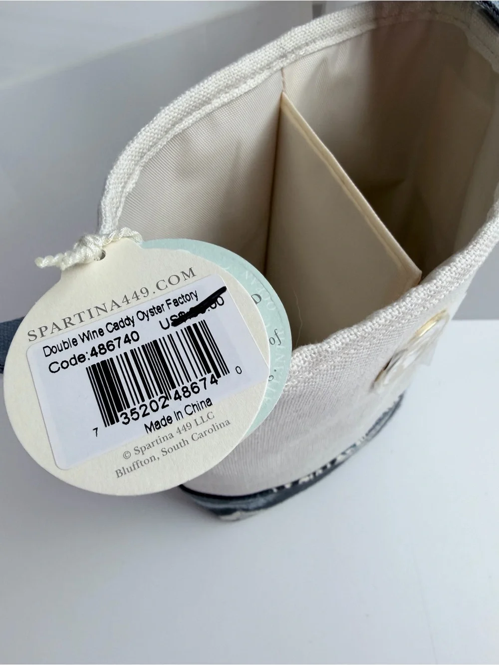SPARTINA 449 Double Wine Caddy Oyster Factory NWT